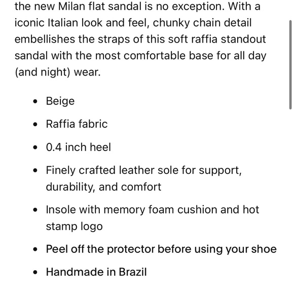 NWT Larroude Milan Flat tan sandals with gold accents - Picture 9 of 9